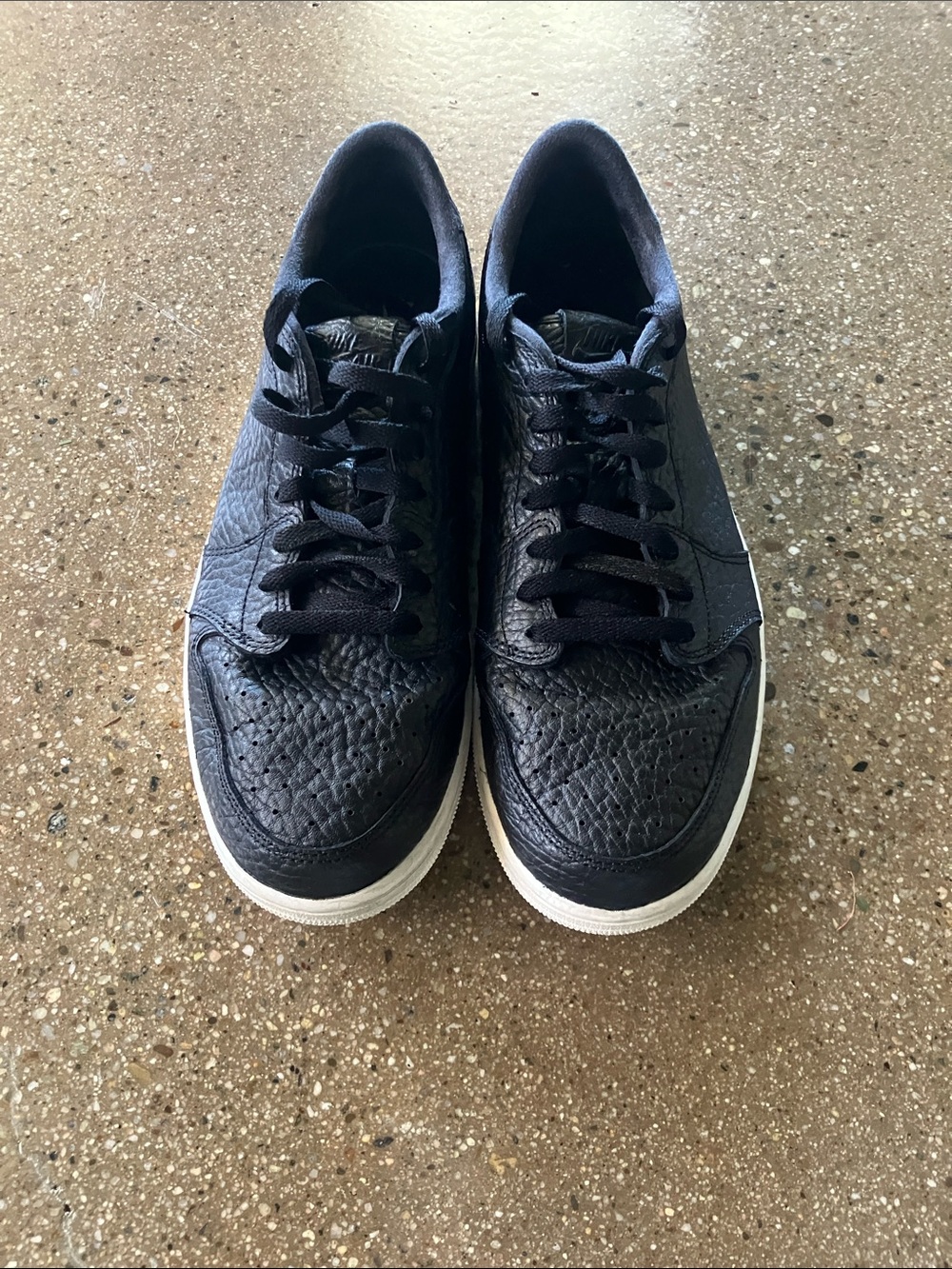 Jordan Black Low-Top Leather Sneakers with White Sole